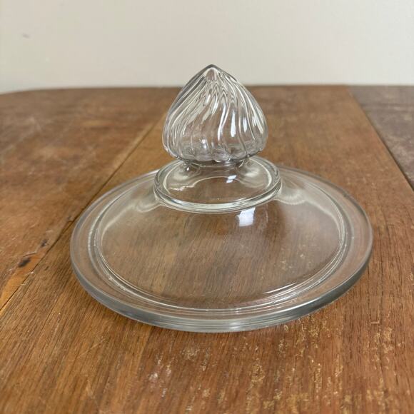 Vintage Antique Clear Glass pressed Pat D replacement lid with finial knob - Picture 3 of 12